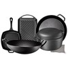 Pre Seasoned Cast Iron 7 Piece Bundle Gift Set, Double