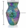 JASMODAAURA Tempered Mosaic Glass Vase 7.8inch (Purple)