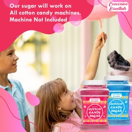 Cotton Candy Floss Sugar -Pink Vanilla and Blue Raspberry /3lb Jars Each Flavor -2ct