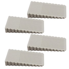 Paquete de 4 mini topes de puerta para la parte inferior de la puerta, cuña de tope de puerta de elastómero termoplástico, resistentes para varias sup