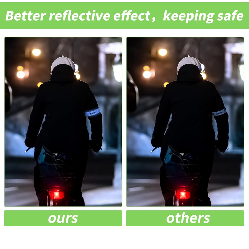 BULLSPANN Bicycle Reflective Band Elastic Reflective Tape Reflective Strips for