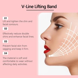 V Line Lifting Mask for Double Chin Tightening, Pack of 5 Double Chin Lifting Face Mask, Anti-Wrinkle V-Shape Mask, V-Shape Face Tape, Lifting Collagen Mask, Hydrogel Collagen Mask for Double Chin,