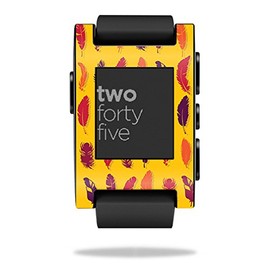 MightySkins Skin Compatible with Pebble Smart Watch – Feathers | Protective, Durable, and Unique Vinyl Decal wrap Cover | Easy to Apply, Remove, and Change Styles | Made in The USA