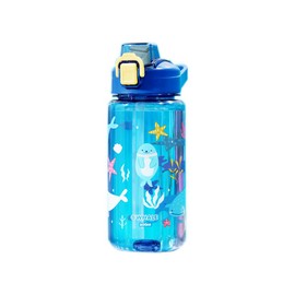 Sigdio Trinkflasche Kinder 600ml mit Strohhalm Auslaufsicher Kohlensäure geeignet Wasserflasche Kinder Sport Trinkflasche BPA-Frei für Schule, Kindergarten, Sport (Dunkel blau)