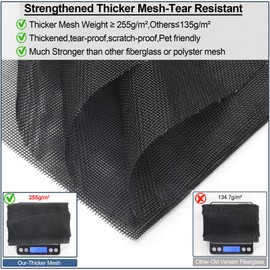 Reversible Left Right Side Opening Wide Magnetic Screen Door for Sliding & French Doors,Heavy Duty Thicker Reinforced Mesh Bug Door Screen Magnetic Closure,Screen 74.8" x 81",Fits Door to 72"x80" | Okayavo