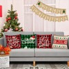 Christmas Pillow Covers 24x24 Set of 4 Red Green Xmas