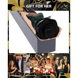YAMPP Black Preserved Flowers Gifts for Women: Roses for Birthday Wedding Gift for Girlfriend Wife Grandma Mom