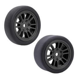 keeda 4Pack Rubber Tires and Wheels, Suitable for Losi Micro B 1/24, 1/28 WL244016 Drift RC car Upgrade Parts (B Black)