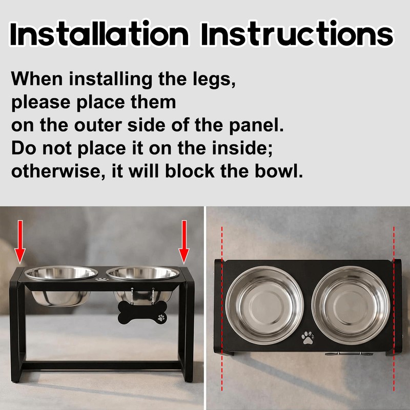 Flodomix Metal Elevated Dog Bowls, Raised Dog Bowls for Medium/Large