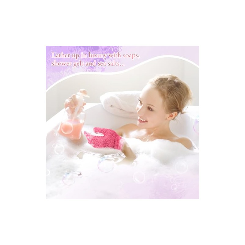 Exfoliating Gloves, 3 Textures Shower Scrub Gloves for Spa, Massage