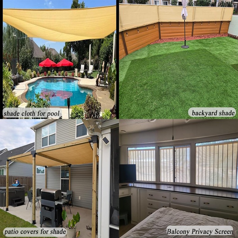 Junflying 90% Shade Cloth 12x24 FT, UV-Resistant, Breathable Sun Shades