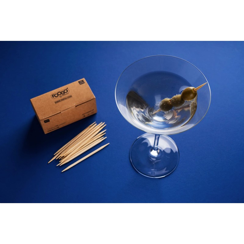 FOOGO Green 250pcs Bamboo Cocktail Sticks 9cm Wooden Toothpicks Cocktail