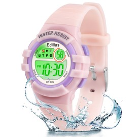 Edillas Kids Watches Digital Girls Boys,7 Colors Light Wrist Watch for Child Waterproof Sport Outdoor Multifunctional Wristwatches with Stopwatch/Alarm for Ages 4-12