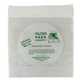 Buon Vino Mini Jet Filter Pads - Sterile No 3 Pack of 3 Pads
