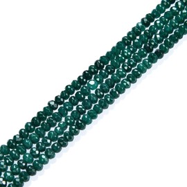 1 hebra Adabele Piedra preciosa curativa de cuarzo azul zafiro natural de 3 mm, pequeñas facetadas Rondelle espaciador abalorio sueltas (135-145 piezas) para hacer joyas GH2R-8