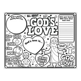 Color Your Own All About God's Love Poster - Crafts for Kids and Fun Home Activities