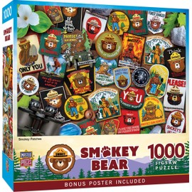 Masterpieces 1000 Piece Jigsaw Puzzle for Adults, Family, Or Kids - Smokey Bear Patches - 20"x27"