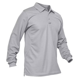 MAGCOMSEN Polo Shirts for Men - Golf, Casual, Fishing, Summer & Work Quick Dry Shirts - Light Grey