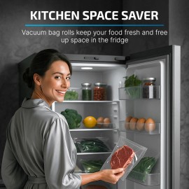 AGRUS 4 PCS   8" x 50' Vacuum Sealer Bags for Food Sealer Saver Seal