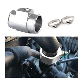 zipelo Water Temp Joint Pipe, Car Aluminum Alloy Water Temperature Sensor Adapter, 28-40 mm Universal Sensor Gauge Radiator Hose Adapter Clamps, Automotive Engine Radiator (40mm/Silver)