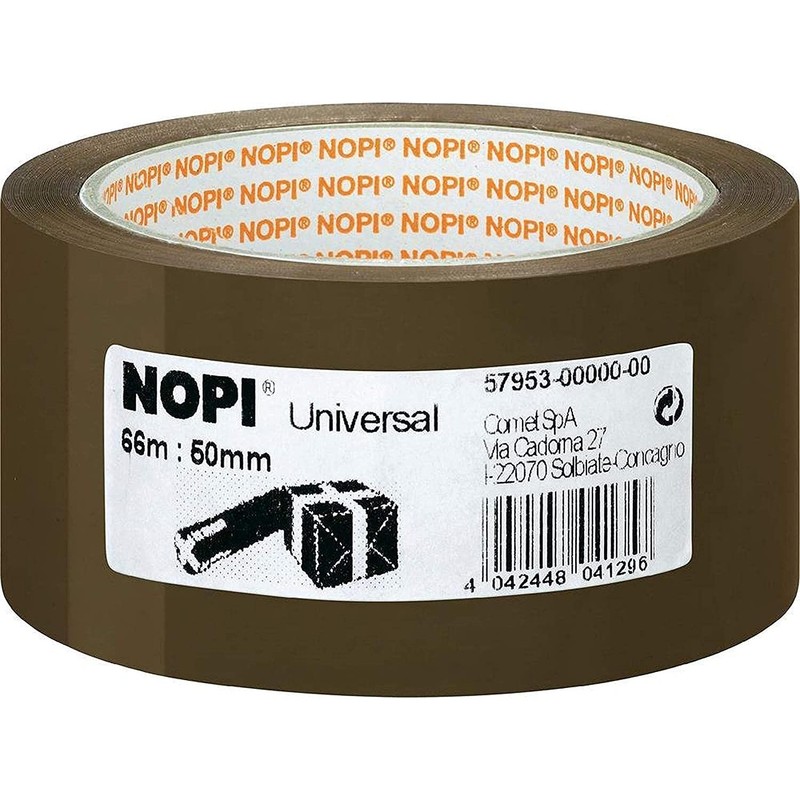 NOPI 3 x 50mm x 66m Brown Universal Tape