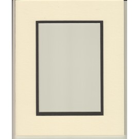 16x20 Cream & Black Double Picture Mat, Bevel Cut for 11x14 Picture or Photo