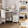 Espelism Corner Vanity Desk with Charging Station, 49.6" Makeup Table
