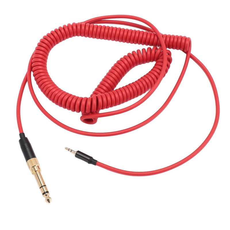 Coiled Headphone Cable Gold Plated Connector Replacement Headset Sound Cord