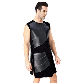 Oddfirm Medieval Leather Vest with Lacing Renaissance Knight Patchwork Leather Armour Knight Vest Lace-up Vest Warrior Viking Pirate Costume