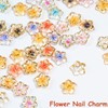 80Pcs Flower Nail Charms Colorful Flower Nail Rhinestone 3D Gradient