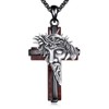 Vadmans Jesus Wood Cross Necklace Sterling Silver Jesus' Crown of