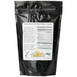 Chef Piggy Tail Microwave Pork Puffies Pork Rinds, Sassy, 8 Ounce