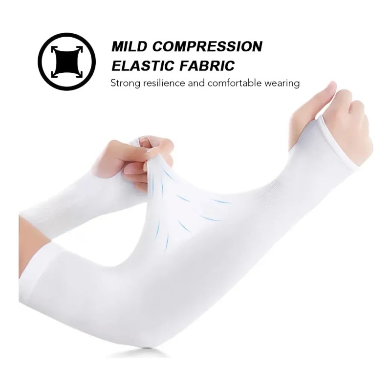 Mangas Protectoras Para Brazos Protección Solar Uv,4 Pares Color Blanco