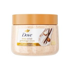 Dove Exfoliante corporal de azúcar de vainilla y manteca de karité exfolia y nutre profundamente para una piel suave y radiante, 15 onzas | For dry, d