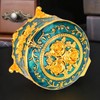Retro Round Trinket Storage Organizer with Rose Pattern Round Metal