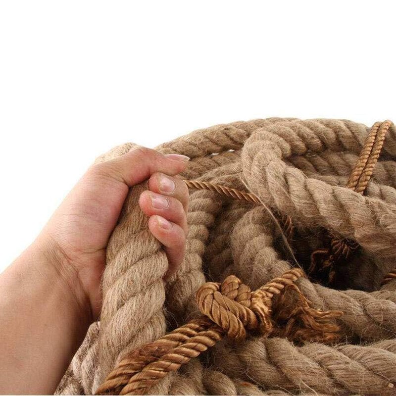 1OO% Natural Hemp Rope (100 ft 1 inch) Twisted Thick