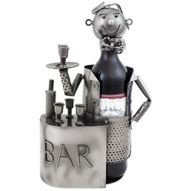 BRUBAKER Wein Flaschenhalter Barkeeper Metall Skulptur mit Geschenkkarte