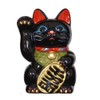 Tokoname Ware 7.5'' Black Maneki Neko (Right Hand)