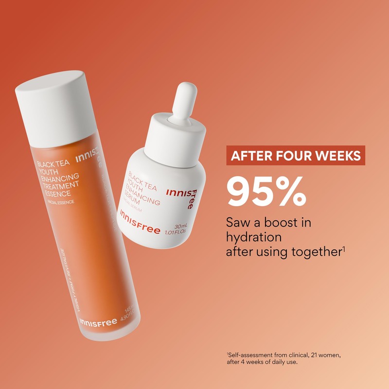 innisfree Black Tea Youth Essence, Korean Anti-Aging Treatment with Niacinamide