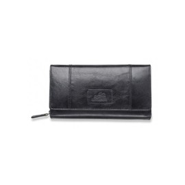 Mancini Casablanca Full Grain Leather RFID Secure Medium Clutch Wallet, Black