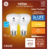 GE Relax 2-Pack 45 W Equivalent Dimmable Soft White R20