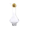 Glass Diamond Shaped Wine Decanter with Gold Lid, Fills 41