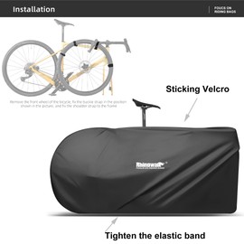 Rhinowalk Bicycle Transportation Bag Ultralight Bike Travel Carrying Bag Lightweight Storage Case Cycling Accessories for 26 inch to 27.5 inch Mountain and 700C road bike (Black)