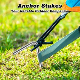 FEED GARDEN 7 Inch Tent Stakes 18 Pack Yard Inflatable Stakes for Outdoor Decorations Metal Pegs Heavy Duty Garden Hooks Camping Tent Spikes for Canopies, Tarp and Outdoor Christmas Decorations