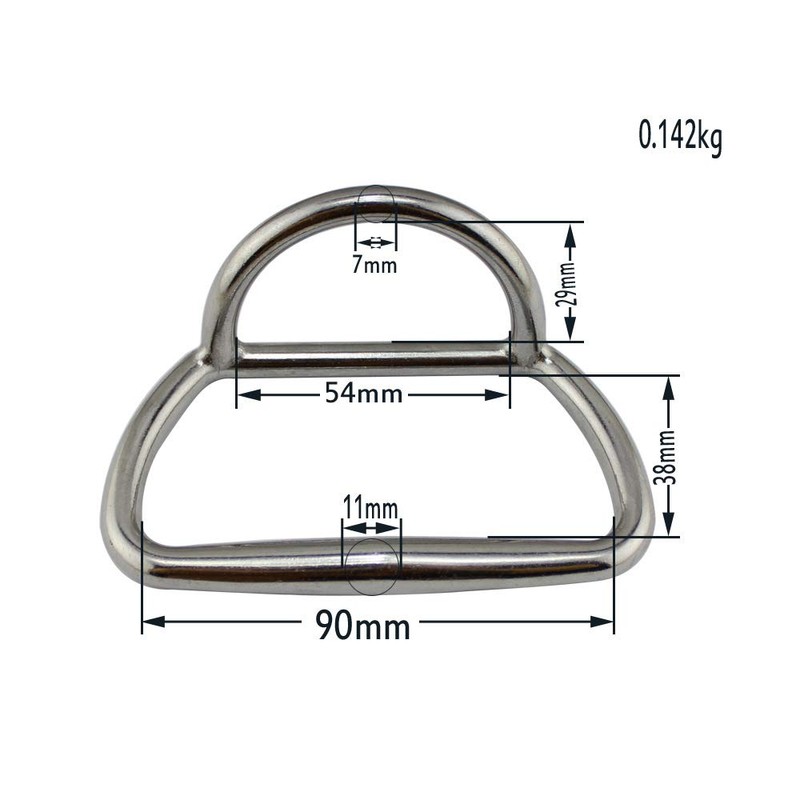 POFET Marine 316 Stainless Steel D-Ring Rubber Traction,Horse Hoof Ring