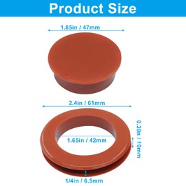 LifCratms 2 Set 2 Inch Silicone Patio Table Umbrella Hole Ring Plug with Cap Set for Outdoors Patio Table Deck Yard (Reddish Brown)