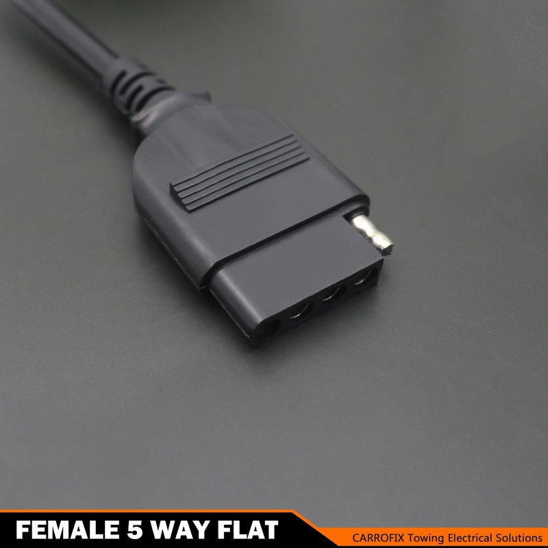 CARROFIX Truck 5 Way Flat Trailer Wiring Connector Flexible Coiled