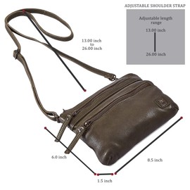 Wise Owl Accessories Small Crossbody Sling Bag Real Leather Purse for Women Crossover Trendy Shoulder Handbag (Olive Green Washed Vintage)