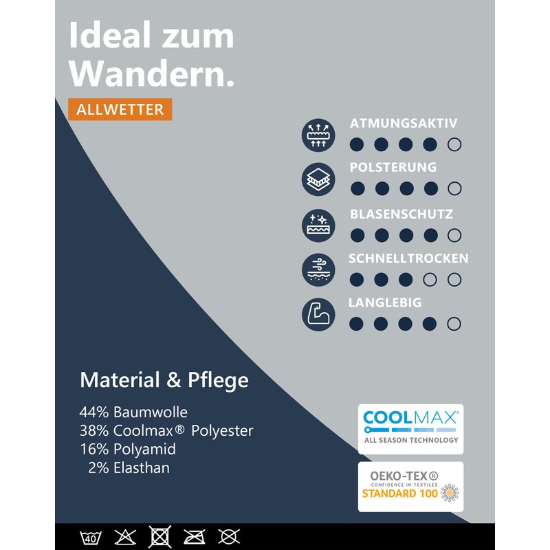 mehrstrumpf 2/4/8 Pairs of Hiking Socks Outdoor Hiking Trekking -