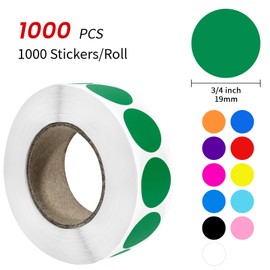 Ouzoustate - 1000 calcomanías de puntos azules claros de 3/4 pulgadas, etiquetas de código de colores circulares redondas para cochera, patio, venta de puntos, para niños, aula, oficina (azul claro)